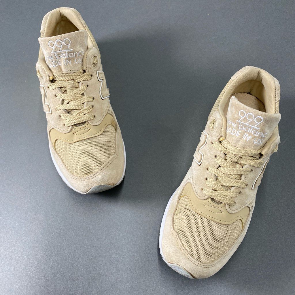 5b24 USA製 NEW BALANCE ニューバランス ローカットスニーカー 999 M999CSM 24 ベージュ シューズ 靴 レディース