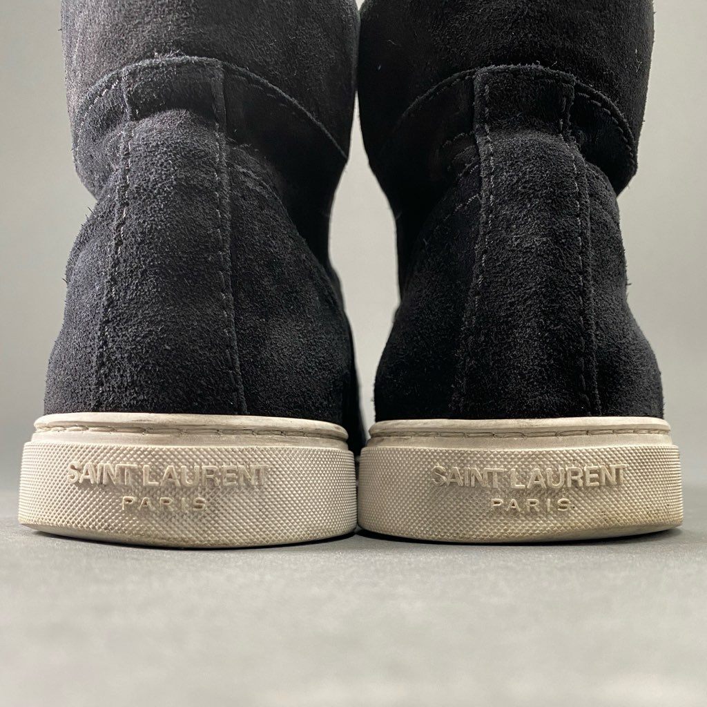 7b24 SAINT LAURENT サンローラン イタリア製 Black Suede Joe Mid Top Sneaker ハイカットスニーカー シューズ 530228 41 ブラック スエード MADE IN ITALY