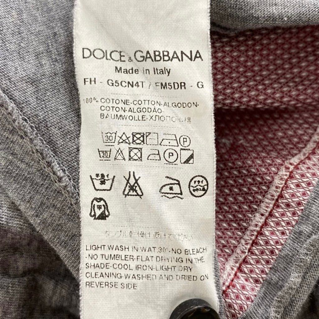 51j12 《美品》 DOLCE&GABBANA ドルチェアンドガッバーナ ストレッチ素材切替チェックシャツ 37 レッド メンズ D&G ドルガバ イタリア製