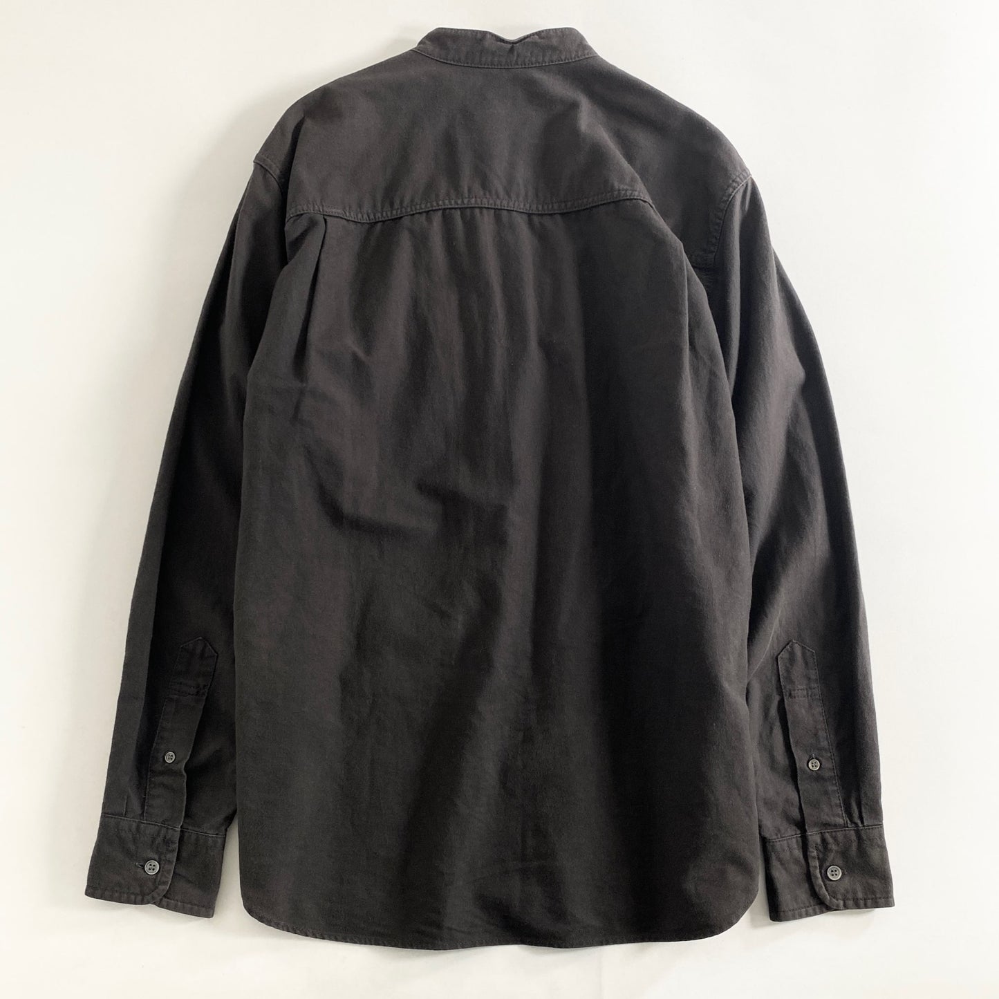 5k29 COMME des GARCONS HOMME AD2021 コムデギャルソンオム バンドカラーシャツジャケット S ブラック カバーオール 日本製