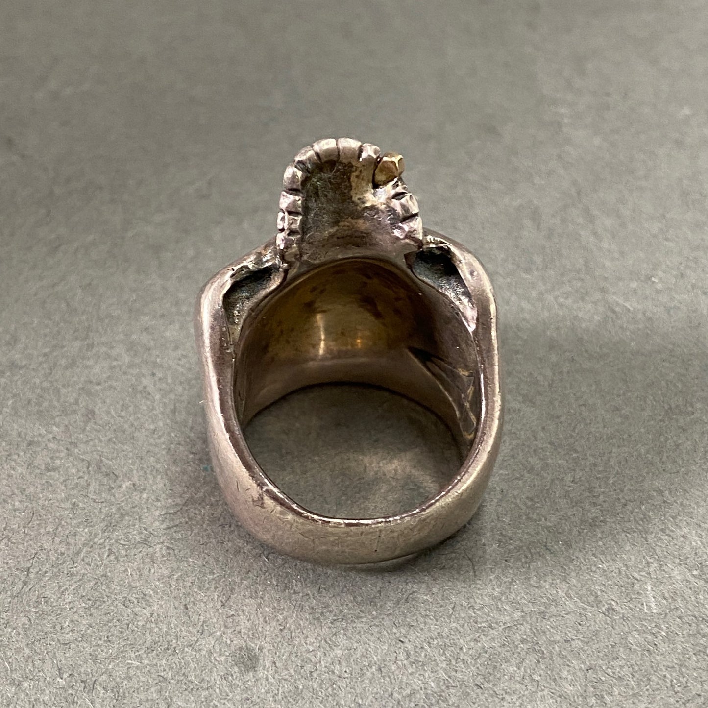 k7 CRAZY PIG DESIGNS クレイジーピッグ Evil Skull Ring K18 Fang エビルスカル シルバーリング #27 18号 シルバー SV925 K18