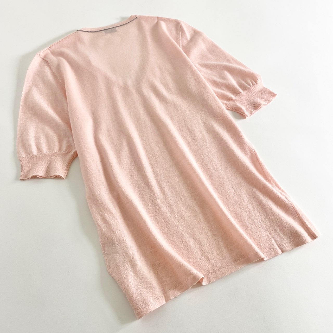 37A13 BRUNELLO CUCINELLI ブルネロクチネリ カシミア ニットソー L ピンク カットソー セーター 半袖 シルク混 イタリア製