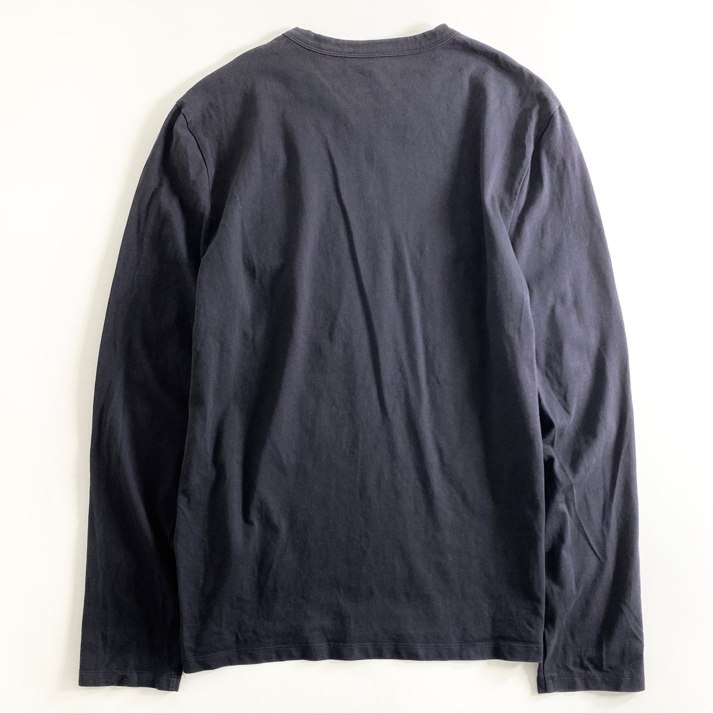 38a28 MONCLER モンクレール トルコ製 ロゴワッペン 長袖Tシャツ カットソー クルーネック ロングスリーブ プルオーバー F10918D70120 Lサイズ ブラック コットン
