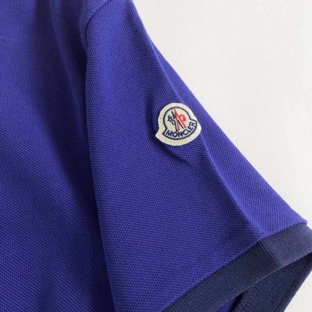 6e19-12 未使用タグ付☆MONCLER モンクレール ロゴワッペンポロシャツ サイズS ネイビー MAGLIA POLO MANICA マリアポロマニカ メンズ 夏