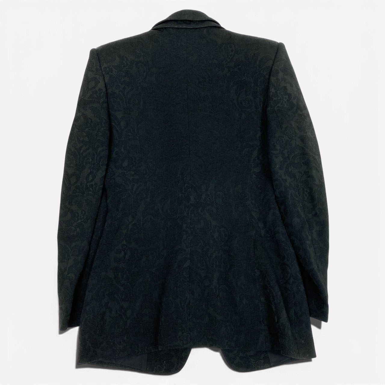 33a26 EMPORIO ARMANI エンポリオアルマーニ ダブルカラー 総刺繍ジャケット  サイズ40 ブラック ブレザー イタリア製 希少デザインt18r