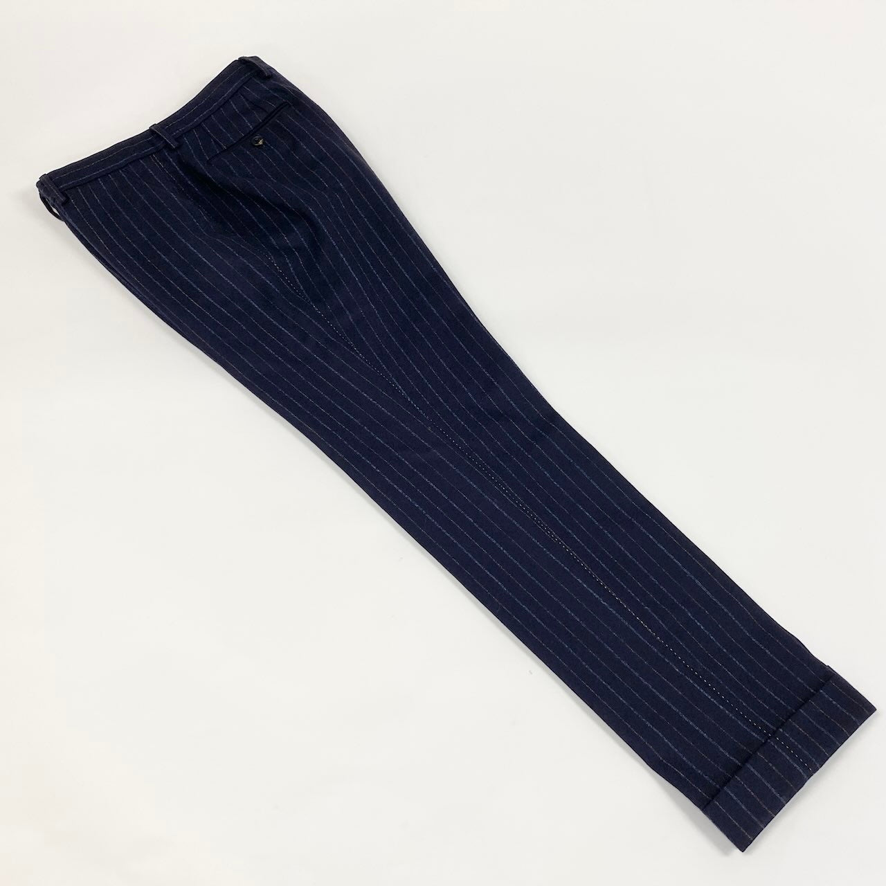 64d16 PAUL SMITH COLLECTION ポールスミス セットアップスーツ シングルスーツ 2B ストライプ柄 裏地総柄 花柄刺繍 サイズL ネイビー ウール100％ メンズ 紳士服u02t