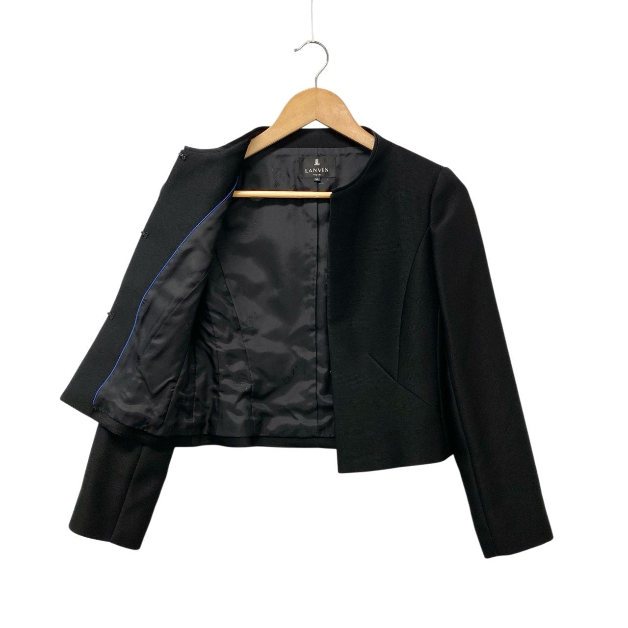 12b19《美品》 LANVIN ランバン 東京ソワール社製 ブラックフォーマル ジャケット ワンピース 冠婚葬祭 34 ブラック レディースu02t