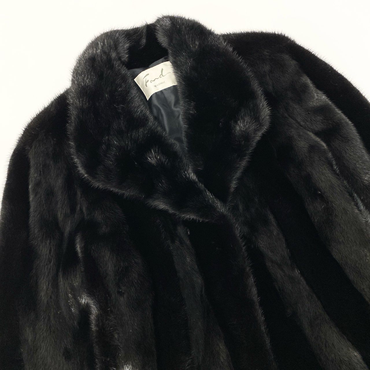 44a15 希少デザイン ダークミンク ロングコート サイズ9～11 ブラック 本毛皮 Dark Mink Fur Coatt18r
