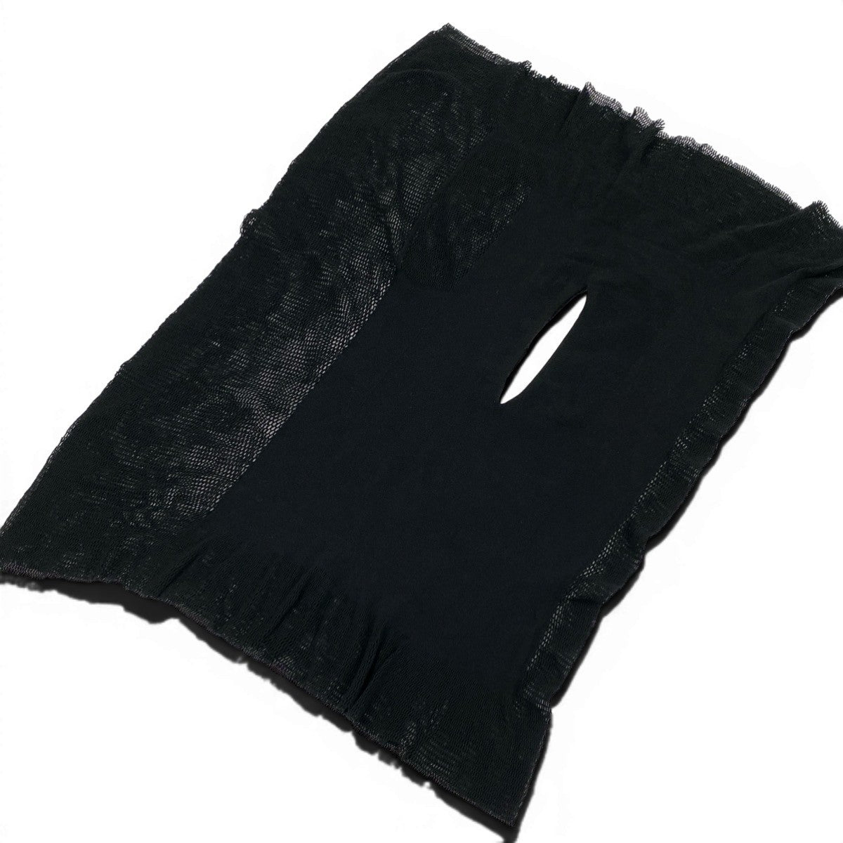 Ae14 【美品】 ISSEY MIYAKE FETE イッセイミヤケフェット ノースリーブ メッシュカットソー トップス ストレッチ IF82KK006 サイズ2 ブラック レディース 女性服k02i