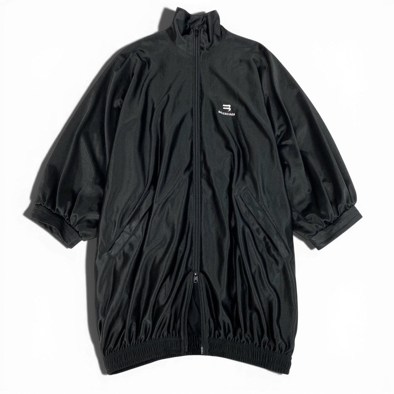 67b3 BALENCIAGA バレンシアガ トラックシャツジャケット シャイニースポーツジャージー ブルゾン M095 659071 TJV20 0サイズ ブラック メンズo07t