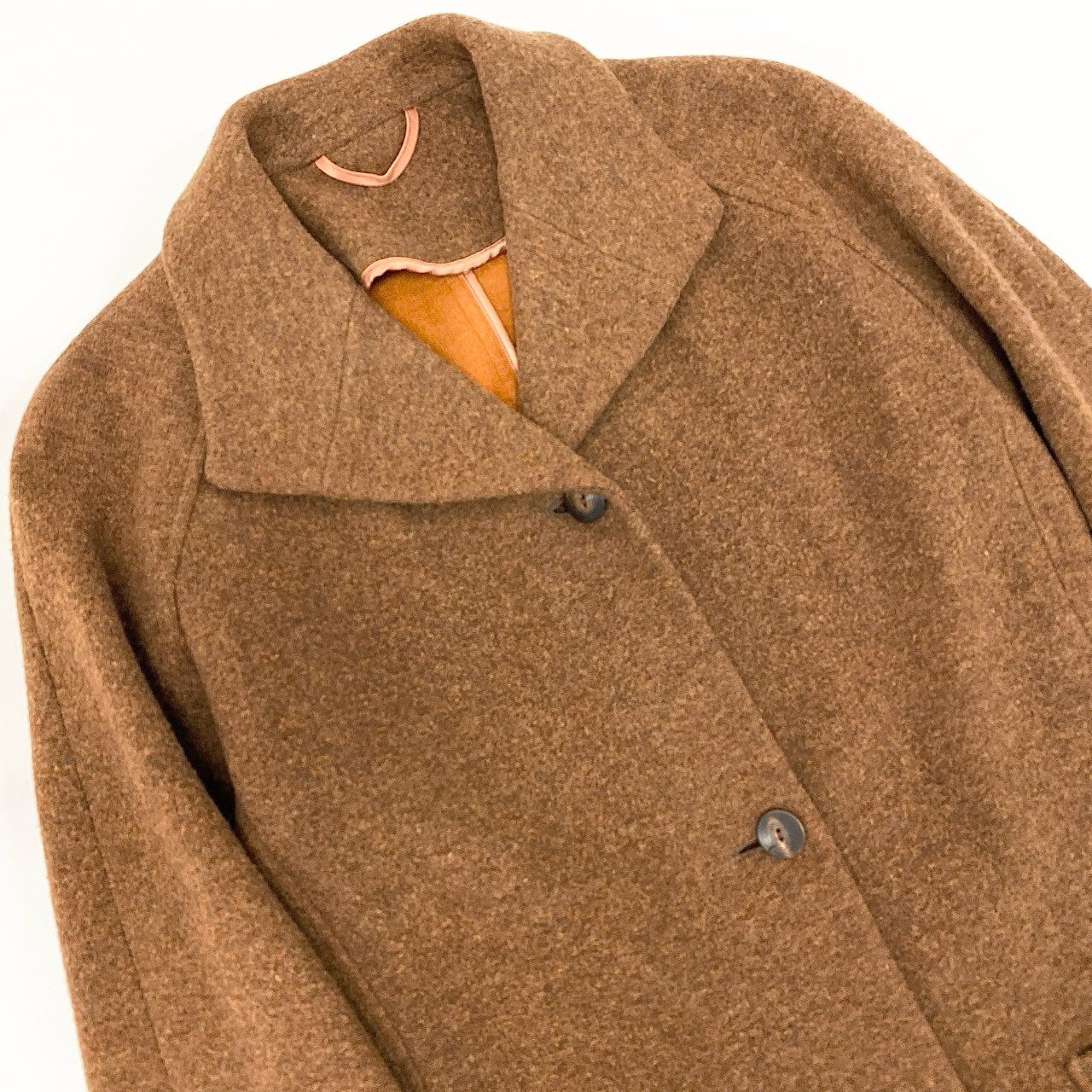 36k28 Aquascutum OF LONDON アクアスキュータム 英国製 チェスターコート 縮絨ウール アンゴラ混  10REG ブラウン レディース 女性用u02t