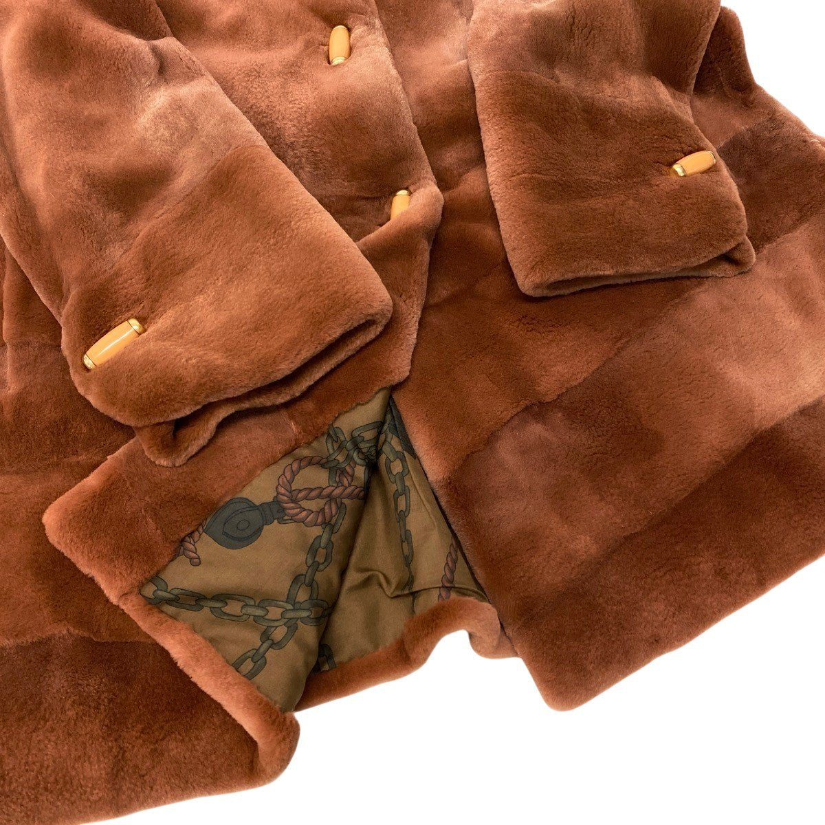 93h8 EMBA エンバ シェアードミンク ファーコート Junko Yamamoto サイズM オレンジ 本毛皮 Mink Fur Coatt18r