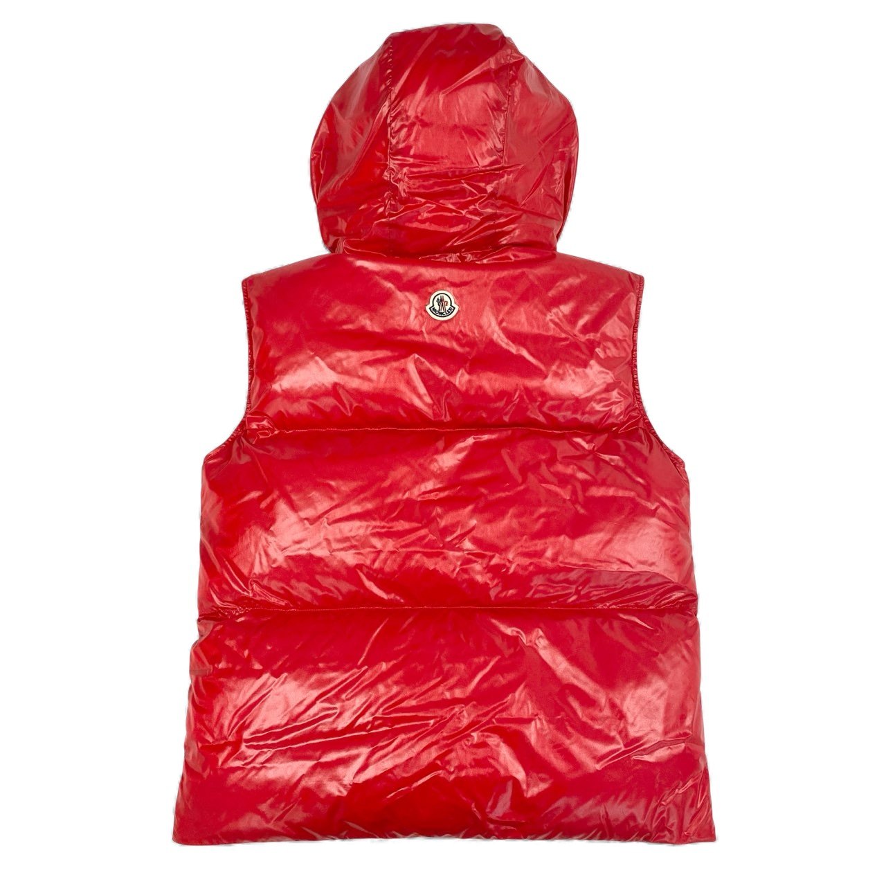 14L1《極美品》 MONCLER モンクレール 20-21AW AGNEAUX アニョー ロゴテープ ダウンベスト F20911A51C00 サイズ2 レッド DOWN VESTt18r