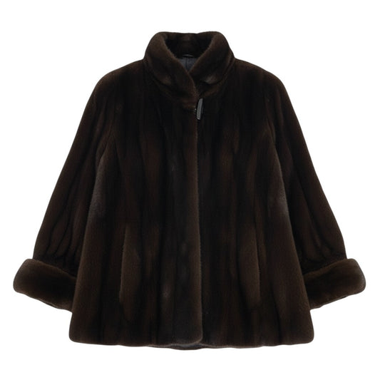 75b20 Junko Yamamoto ジュンコヤマモト BLACKGLAMA ブラックグラマ マホガニーミンクコート サイズF ブラウン 最高級毛皮 Mink Fur Coatt18r