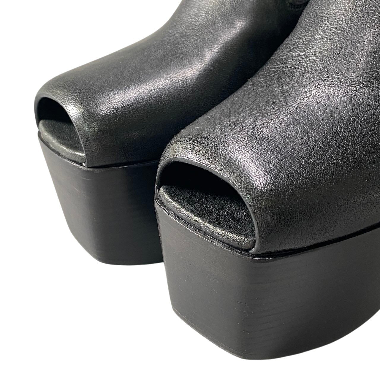 f12《極美品》 Rick Owens リックオウエンス オープントゥ キスブーツ Open Toe Kiss Boots RP20S1840LSL サイズ37 ブラック イタリア製 シューズt18r