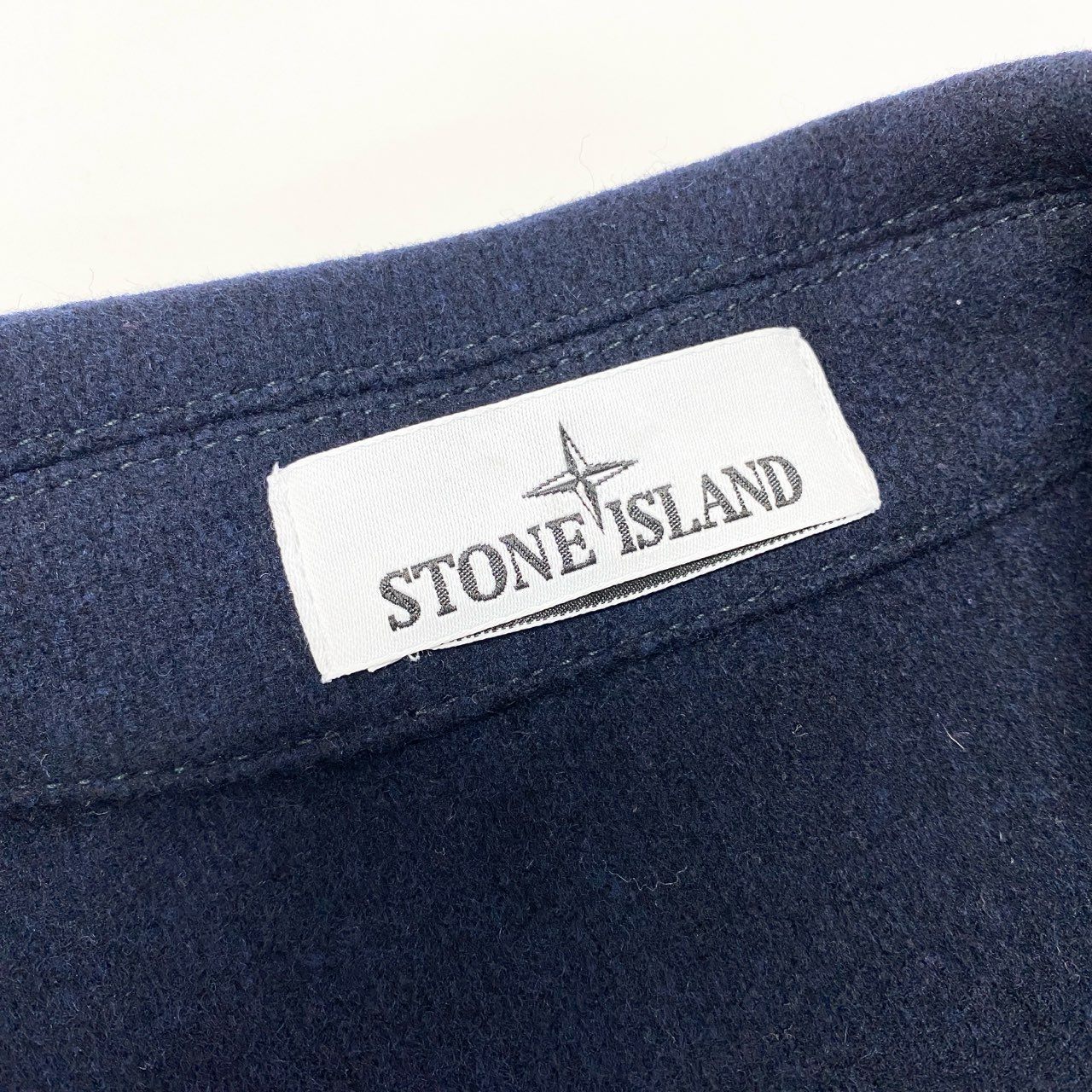 85a16 STONE ISLAND ストーンアイランド 2023AW メルトンウール シャツジャケット サイズS ネイビー メンズ 男性用 アウターk02i
