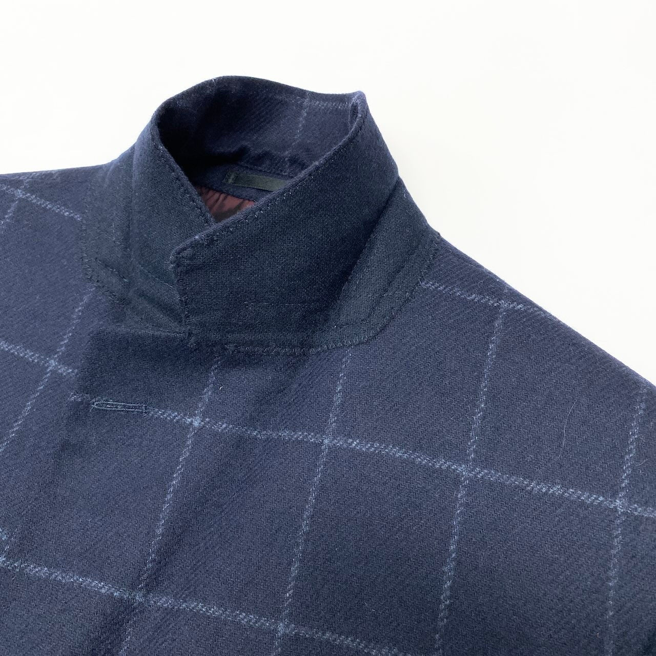 65e7 dunhill ダンヒル テーラードジャケット 背抜き チェック柄 ネイビー メンズ 紳士服u02t