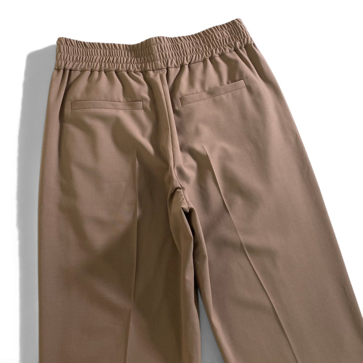 35j26 【未使用タグ付】 BRUNELLO CUCINELLI ブルネロクチネリ スラックスパンツ ウエストゴム ステッチデザイン サイズ42 ブラウン レディースu02t