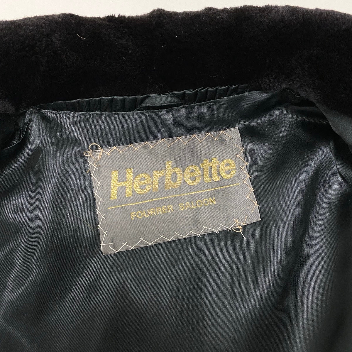 62i16 Herbette シェアードミンク ファーロングコート サイズF ブラック 本毛皮 Mink Fur Long Coatt18r