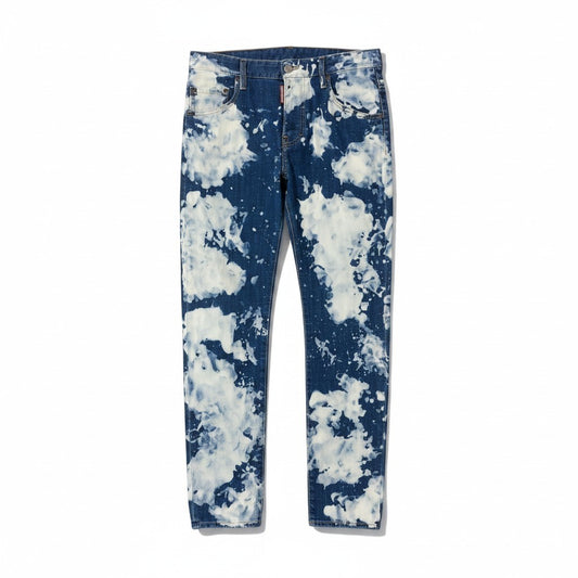 20d30 【美品】  DSQUARED2 ディースクエアード 19ss Skater Jeans スケータージーンズ ブリーチ加工 デニムパンツ S74LB0510 サイズ46 インディゴブルー メンズ 紳士服u02t