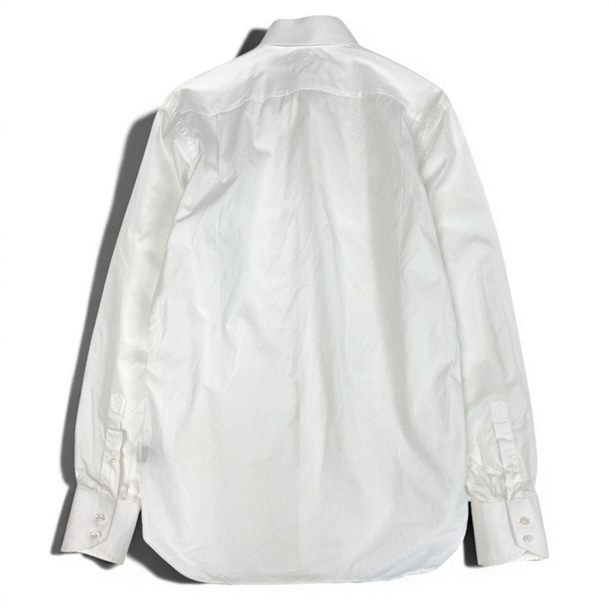 84e29④ TOM FORD トムフォード 長袖シャツ コットンシャツ ビジネス サイズ 39-15 1/2 無地 ホワイト コットン100％ メンズ 紳士服u02t