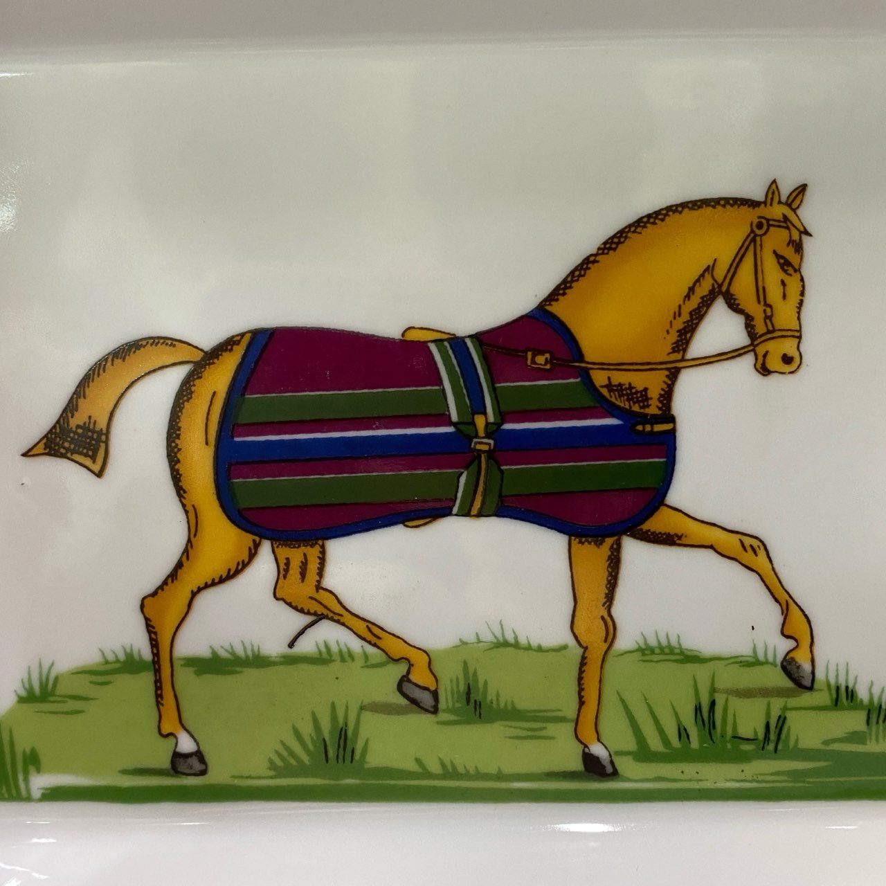 c4 Hermes Paris エルメス アッシュトレイ Cigar Ashtray Horse 陶器 灰皿 フランス製t18r