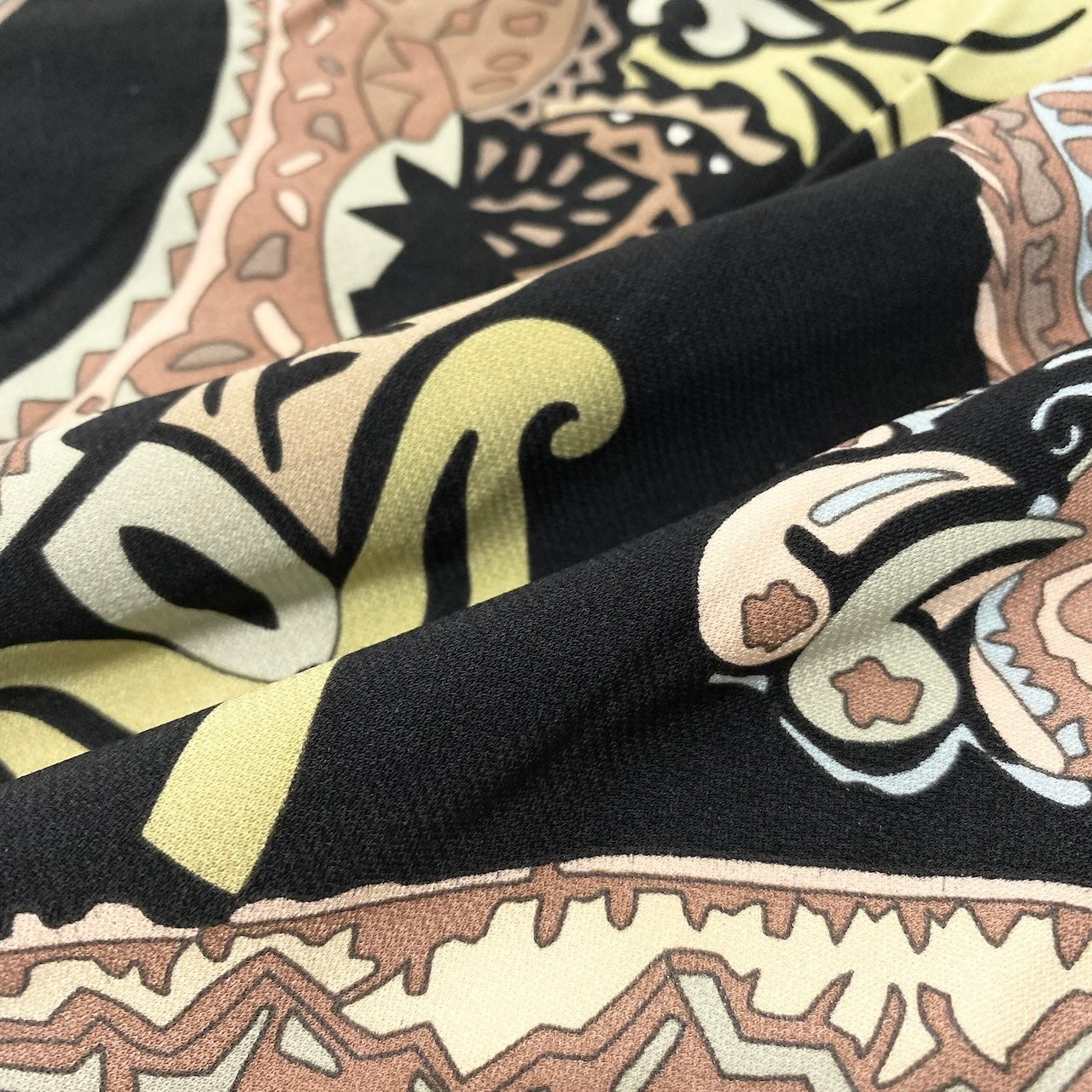 17d11 LEONARD FASHION レオナール ロングワンピース カンカン素材 七分袖ワンピース ペイズリー柄 総柄プリント LL マルチカラー レディース 女性用o07t
