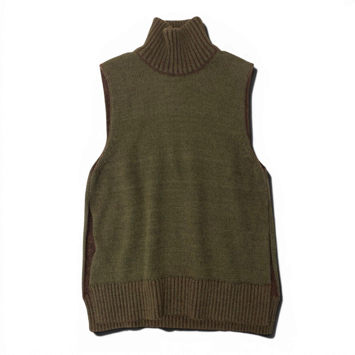 Mf18《美品》 Maison Margiela メゾンマルジェラ サイドスリット タートルネックニットベスト Side-Slit Turtleneck Knit Vest サイズS カーキt18r