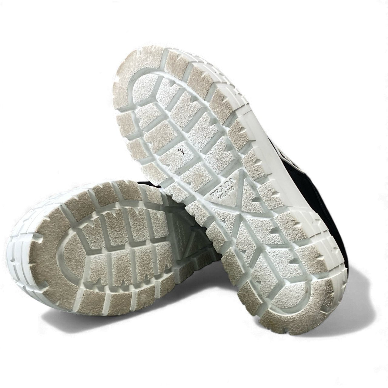 1k16《美品》 PRADA プラダ ダブルホイール ギャバジンスニーカー 24cm 37 ブラック Re-Nylon シューズ 厚底 軽量◎t18r