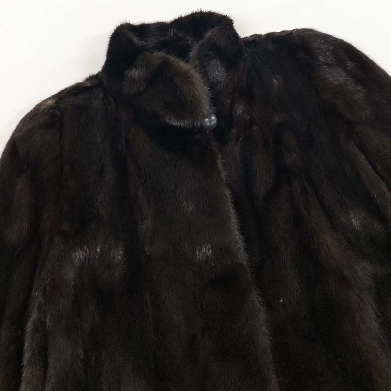 33l14 jindo マホガニーミンク ロングコート サイズ16号 ブラウン 本毛皮 MINK FUR ポケット有 毛質◎t18r