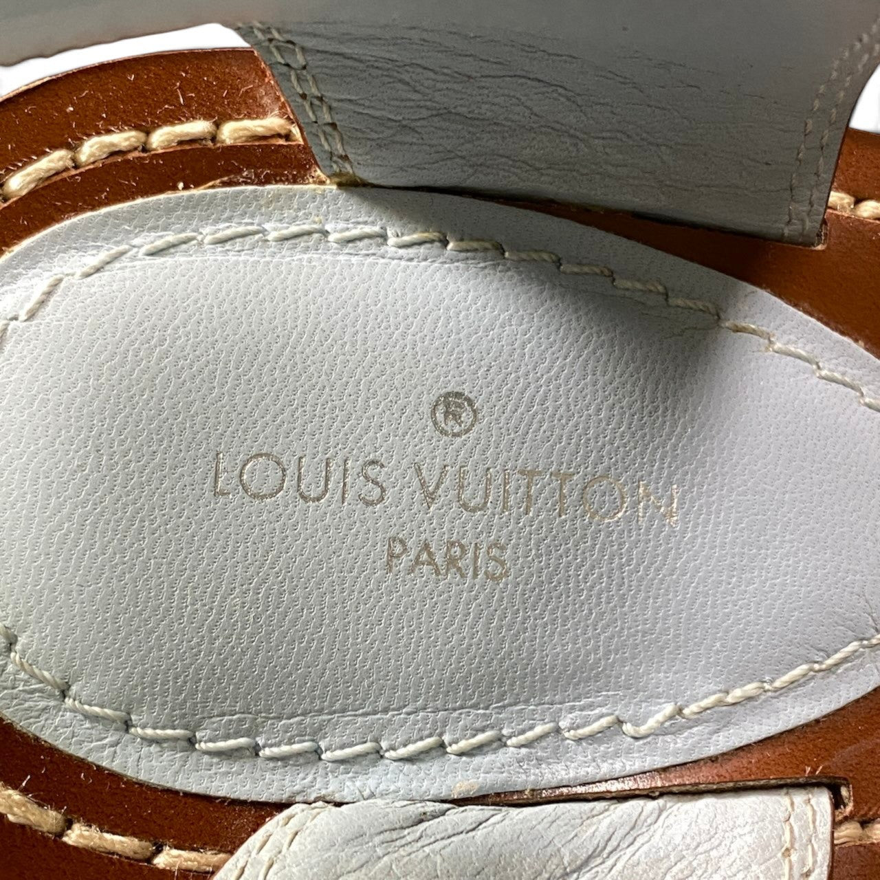 2h21 LOUIS VUITTON ルイヴィトン パッセンジャーライン アンクルストラップ サンダル モノグラム サイズ38 ブラウン レディースo07t