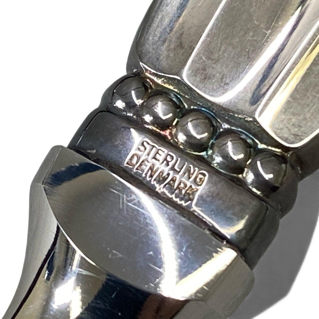 k10《美品》 GEORG JENSEN ジョージジェンセン 持ち手STERLING SILVER ペーパーナイフ レターオープナー スターリングシルバー 925 保存袋 箱付き Paper Knifet18r