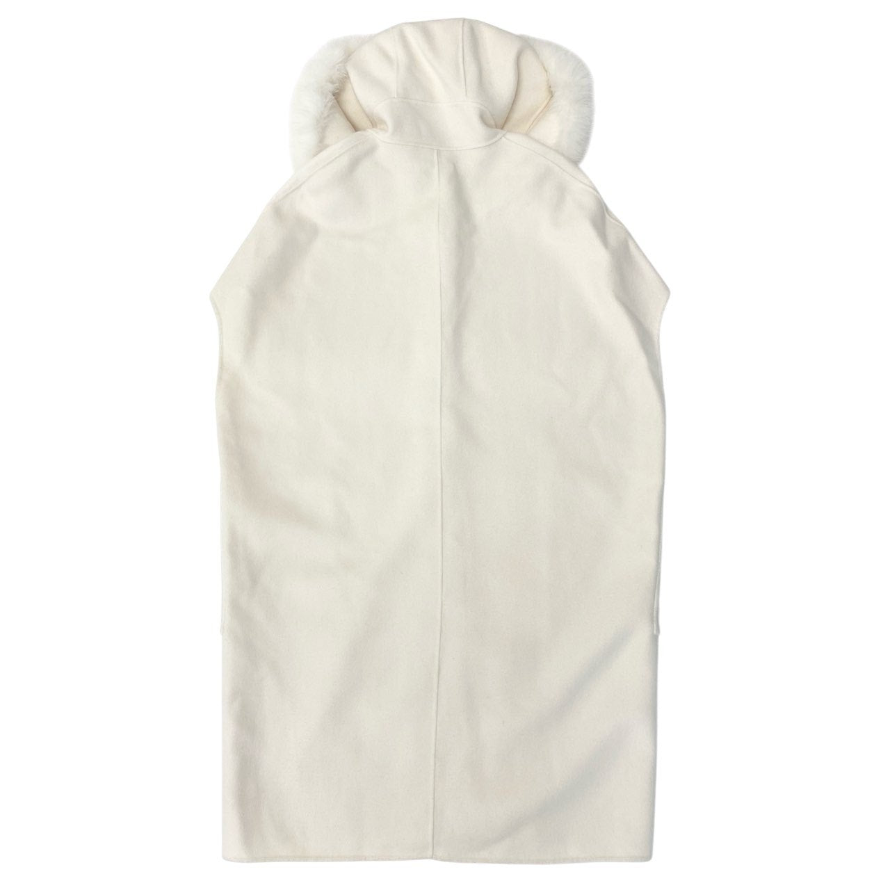 82a15 AVA ADORE アヴァ アドーア ロングジレ ウールコート フーディ フォックスファー レディース 女性用 free ホワイト ウール100％u02t