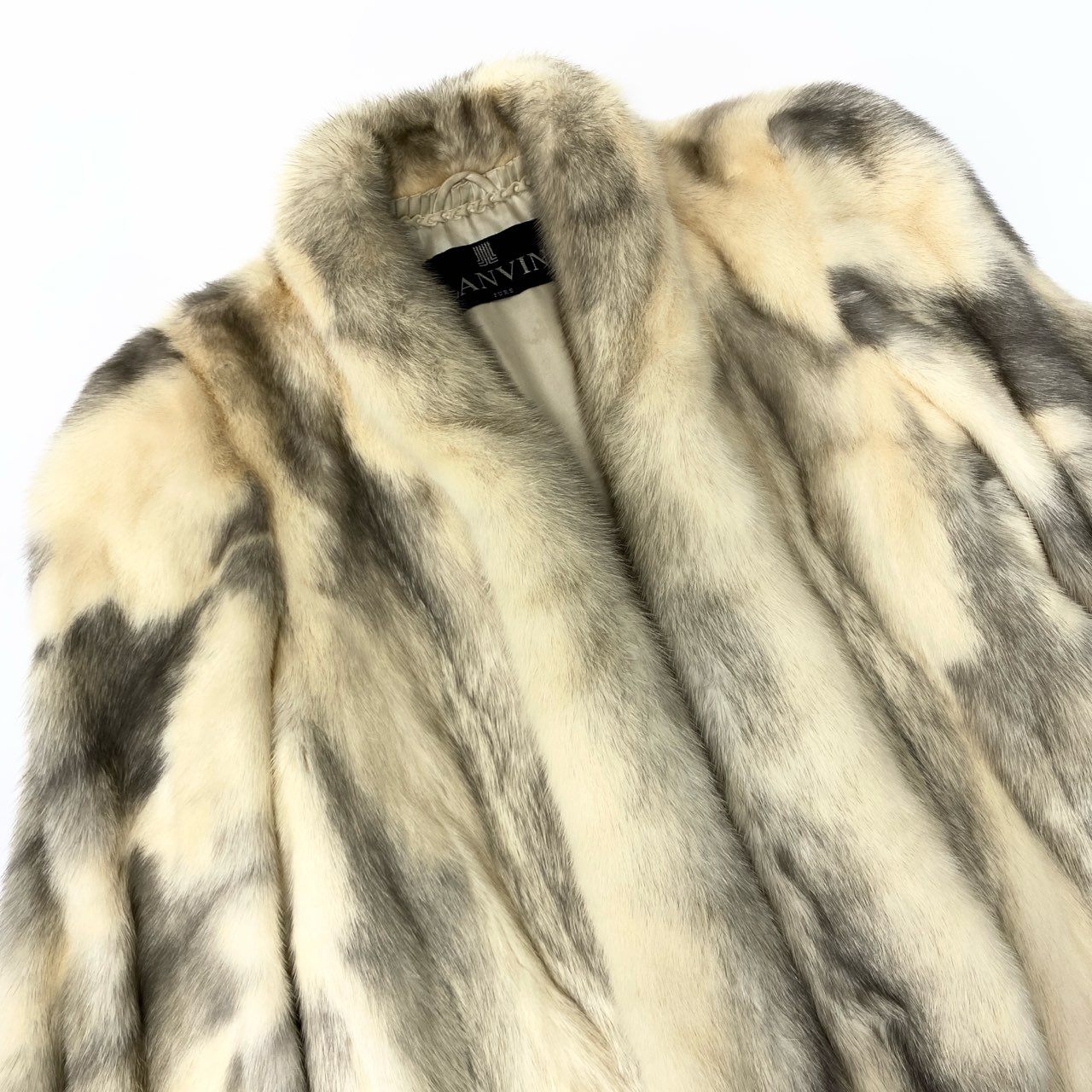 44a15 LANVIN ランバン SAGA MINK サガミンク 銀サガ クロスミンクコート ボリュームスリーブ サイズ11 最高級本毛皮 Cross Mink Fur Coatt18r