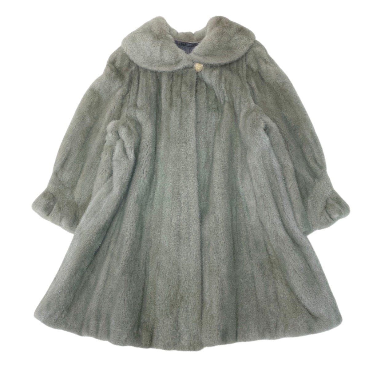 58i24 OSFUR SAGA MINK ROYAL サガミンク ロイヤル 染めミンク ロングコート 丈約100cm サイズF グリーン 最高級本毛皮 Dyed Mink Fur Long Coatt18r