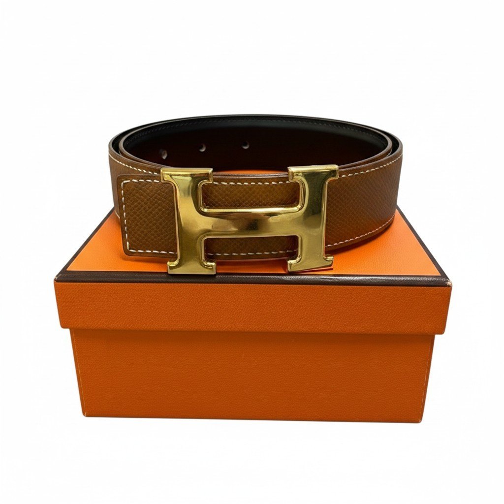 i8 【美品】 Hermès エルメス コンスタンス リバーシブル 65cm Y刻 ゴールドバックル ブラウン レザー レディースk02i