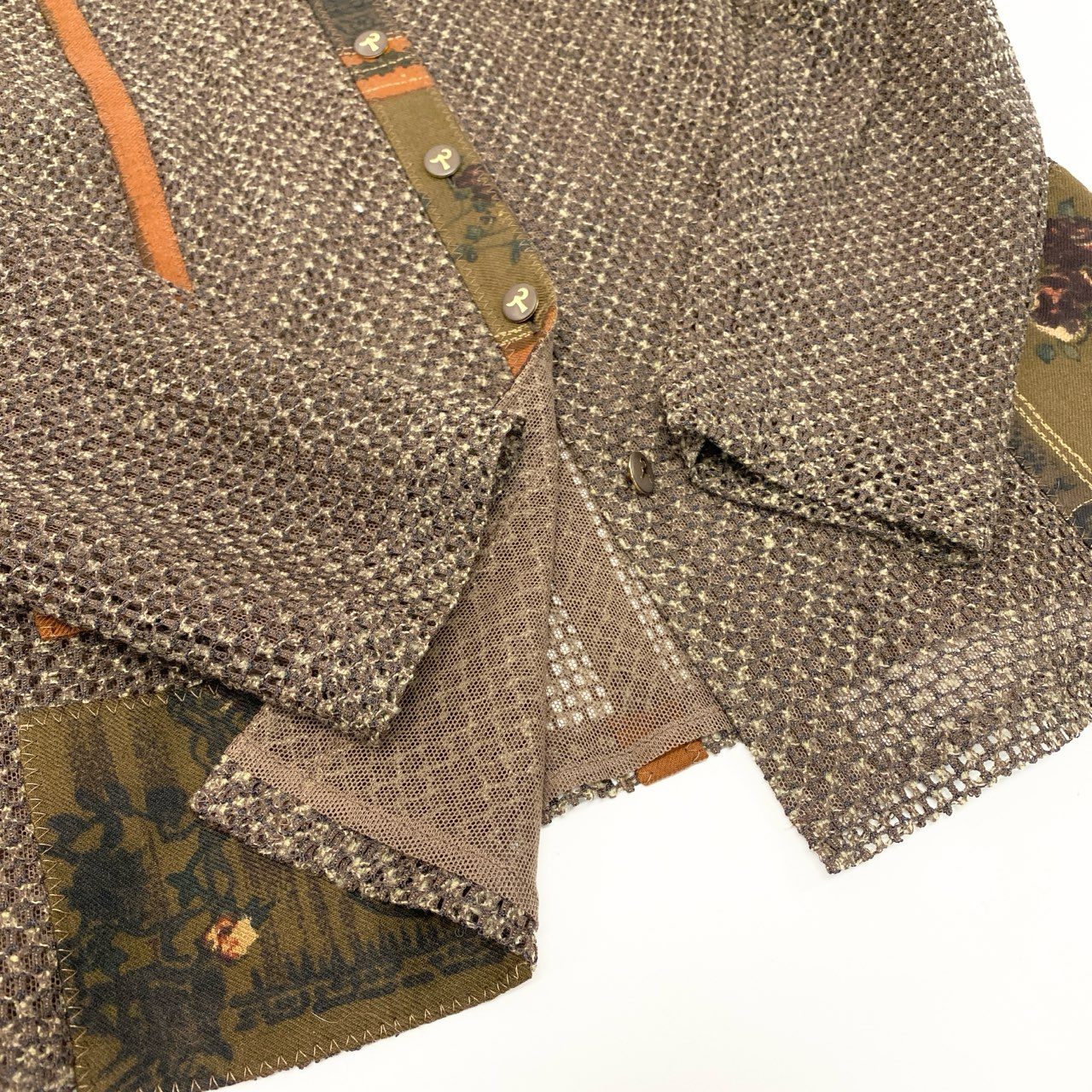 11k28《美品》 import rossa インポートロッサ セットアップ 花柄 ジャケット スカート 42 ブラウン レディースu02t