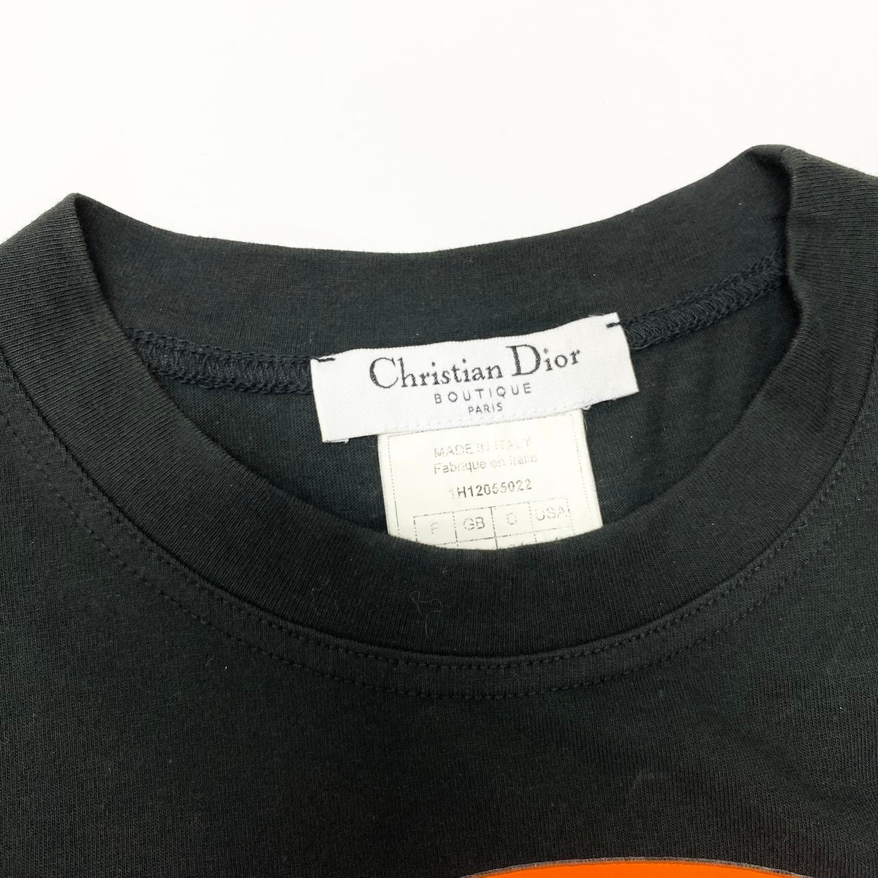 85d9 Christian Dior クリスチャンディオール ガリアーノ期 CDスマイル 半袖カットソー トップス 1H12055022 36 ブラック コットンu02t