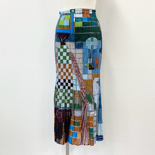 2f6 PLEATS PLEASE ISSEY MIYAKE プリーツプリーズ イッセイミヤケ グラデーション プリーツロングスカート 総柄プリント 日本製 PP14-JG145 3 マルチカラー