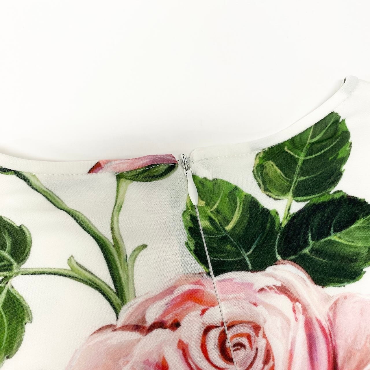 80e1 DOLCE&GABBANA ドルチェアンドガッバーナ フラワープリント ワンピース フレアワンピース バラ柄 薔薇 9/10 ホワイト キッズ 女の子u02t