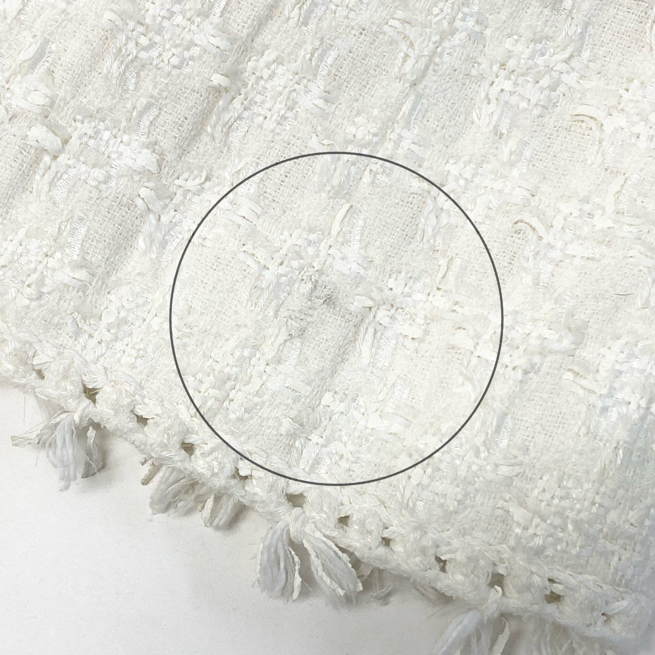 38a15 CHANEL シャネル 2005 カメリアボタン ツイードジャケット 05C Tweed Jacket P24873V15453 42 ホワイト レディースo07t