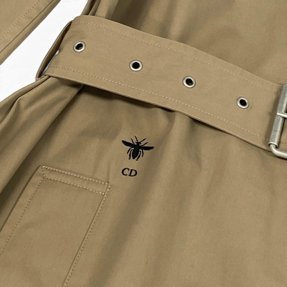 i21 【美品】Christian Dior 2024SS ラ・トゥール・エッフェルト トレンチコート 427M13A3995 42サイズ ベージュ コットン100％ レディース 女性用k02i