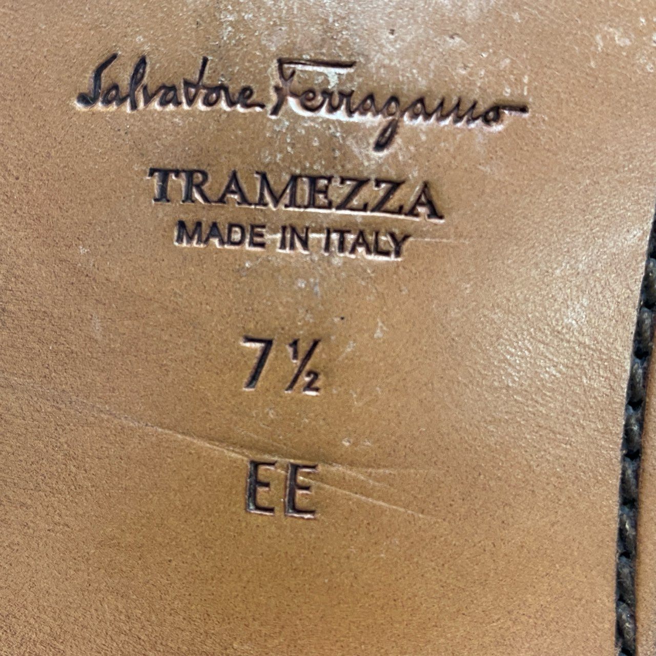 3f7 《美品》 Salvatore Ferragamo サルヴァトーレ フェラガモ キャップトゥ ドレスシューズ 7 1/2 ブラック レザー ビジネス フォーマル TRAMEZZA