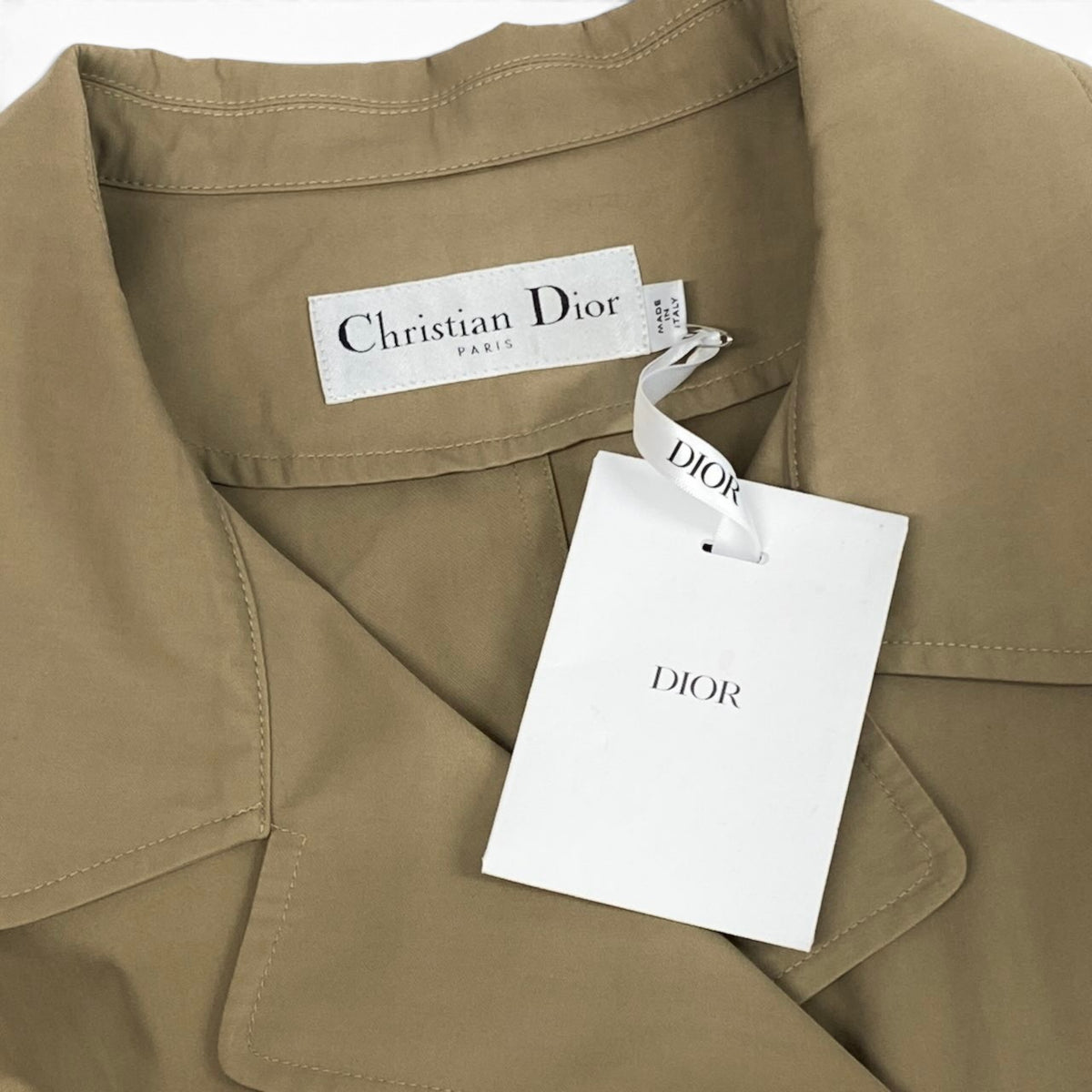 i21 【美品】Christian Dior 2024SS ラ・トゥール・エッフェルト トレンチコート 427M13A3995 42サイズ ベージュ コットン100％ レディース 女性用k02i
