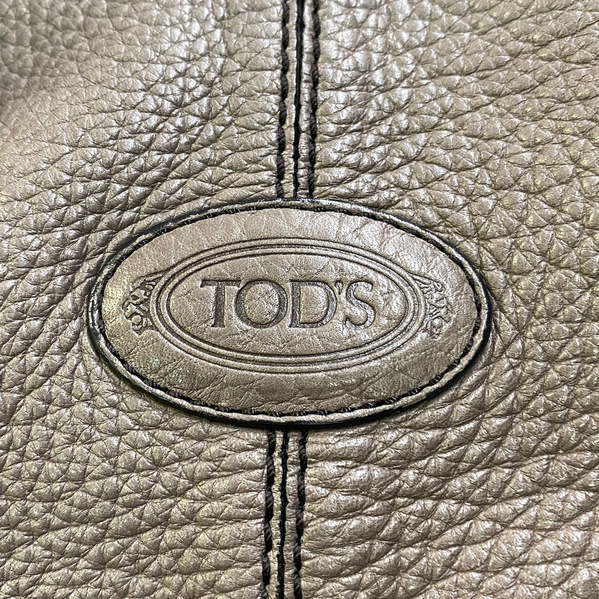 Aj2 TOD’S トッズ レザーショルダーバッグ Leather Shoulder Bag グレー ハンドバッグ 鞄t18r