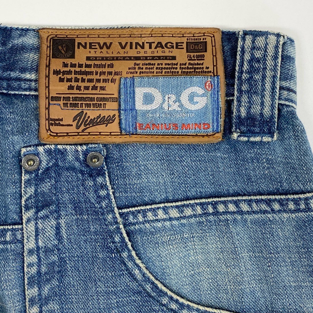 ML19 DOLCE&GABBANA ドルチェアンドガッパーナ 00`s vintage デニムパンツ ジーンズ TIGHT DENIM フロントポケット イタリア製 メンズ 紳士服 30 インディゴブルー コットン100％k02i