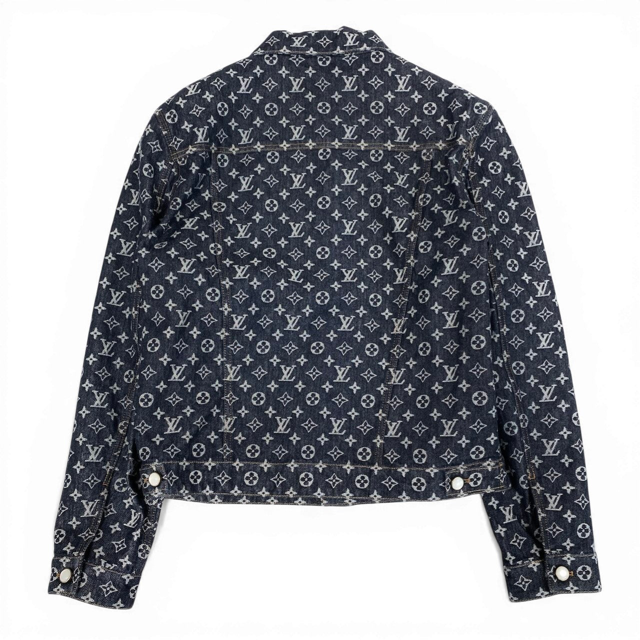 Id2 《未使用品》 LOUIS VUITTON ルイヴィトン 24AW モノグラム ジャガードデニムジャケット Monogram Jacquard Denim Jacket サイズ52 インディゴブルー タグ付t18r