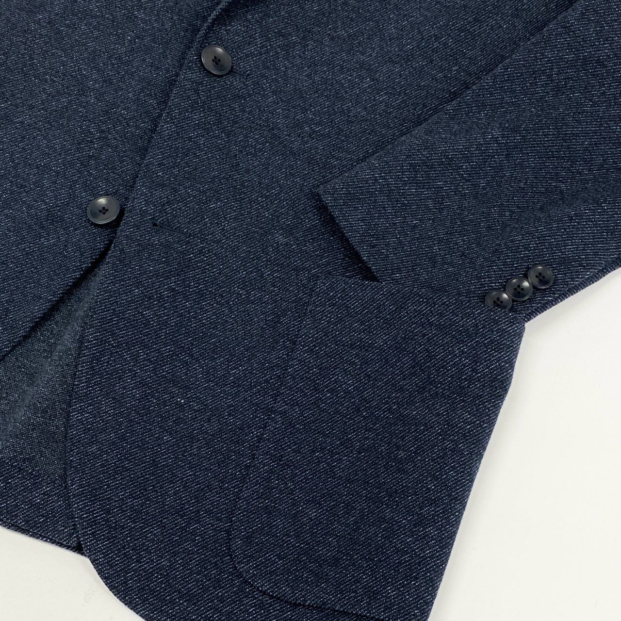 46f30 UNITED ARROWS ユナイテッドアローズ メランジ ジャージ 2Bシングル ジャケット テーラードジャケット ブレザー 11221996126 50 ネイビー メンズ