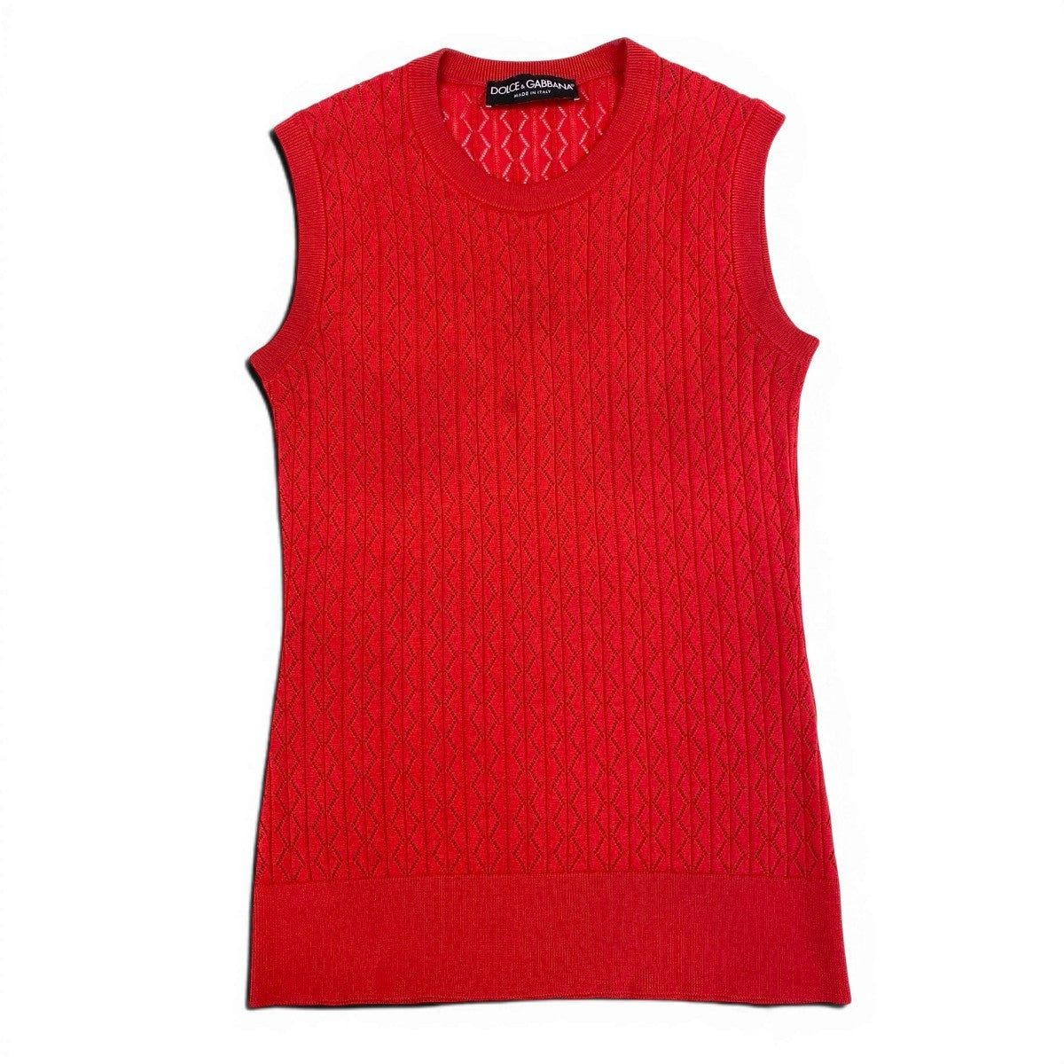 Eg13 DOLCE＆GABBANA ニットベスト トップス イタリア製 38サイズ レッド レディース 女性用ta1