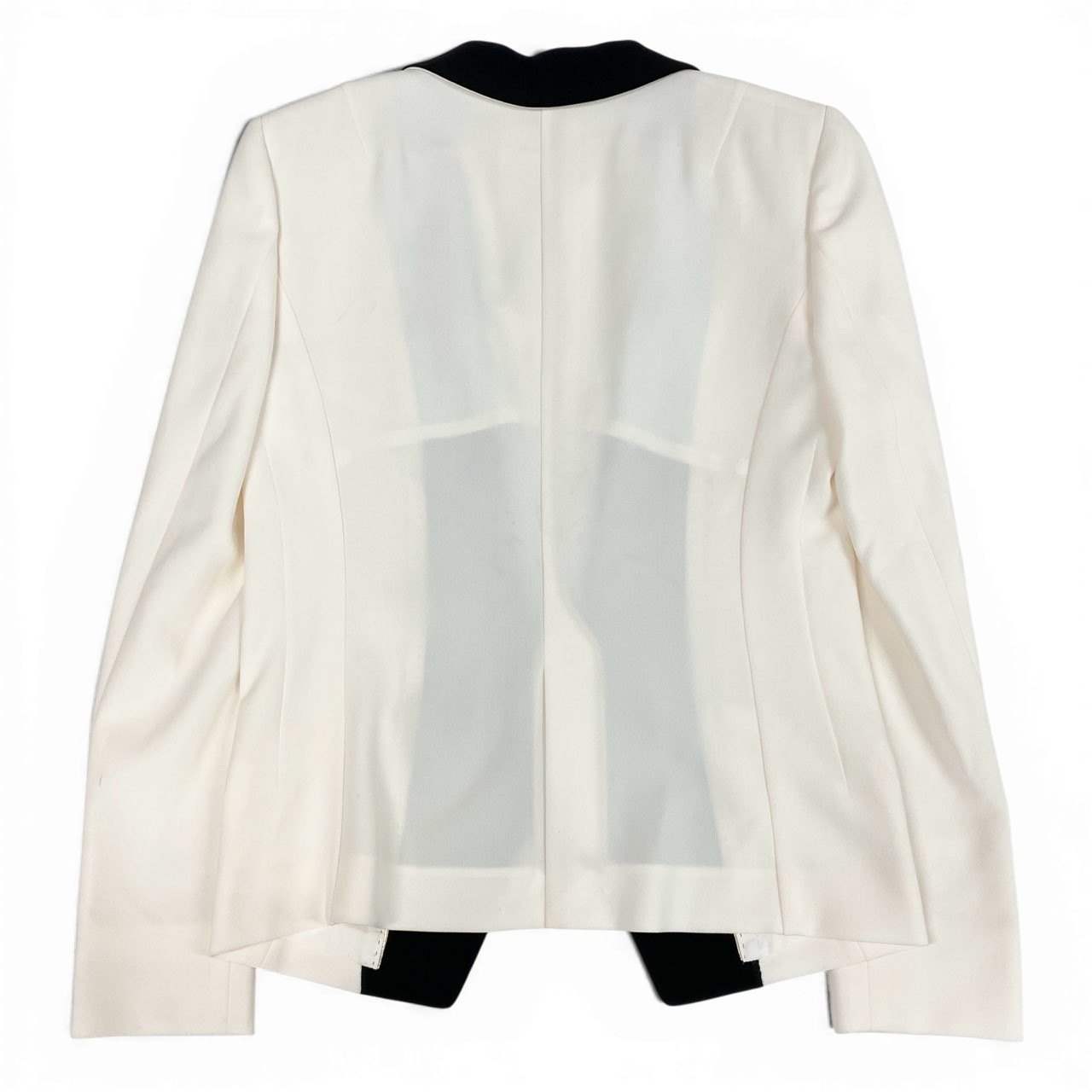 36a7 《タグ付き》 BEIGE, ベイジ タキシード風 テーラードジャケット 2 ホワイト 羽織 オンワード ONWARD 日本製 タグ付きt18r
